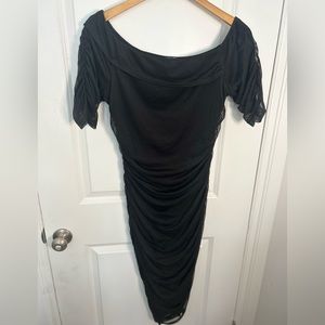 VENUS mesh bodycon dress - black, L